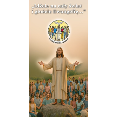 Baner religijny Uczniowie Misjonarze BLR007 – Jezus naucza tłumy