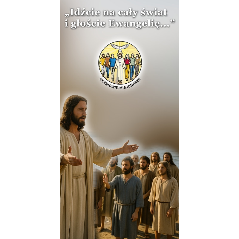 Baner religijny Uczniowie Misjonarze BLR009 – Jezus posyła uczniów na misję