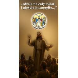 Baner religijny Uczniowie Misjonarze BLR010 – Jezus naucza apostołów